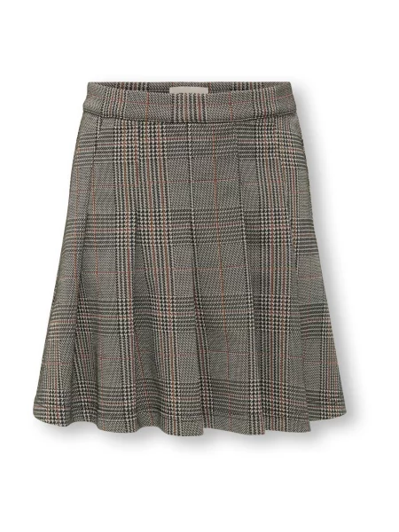 ONLY GIRLS Sukňa KOGFINE hnedá šedobiela čierna