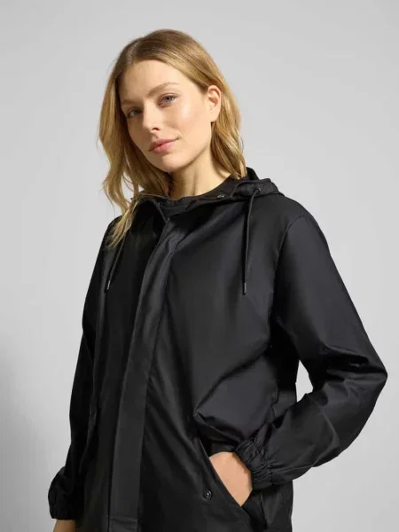 Krój regular fit parka z kapturem Model Fishtail' Rains czarna