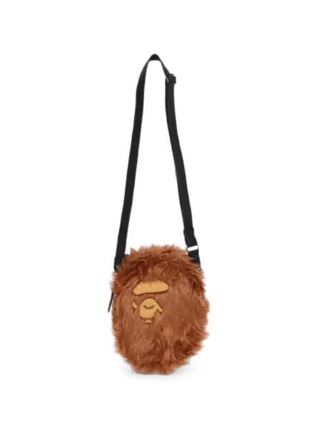 Geantă crossbody A Bathing Ape® cu blană maro