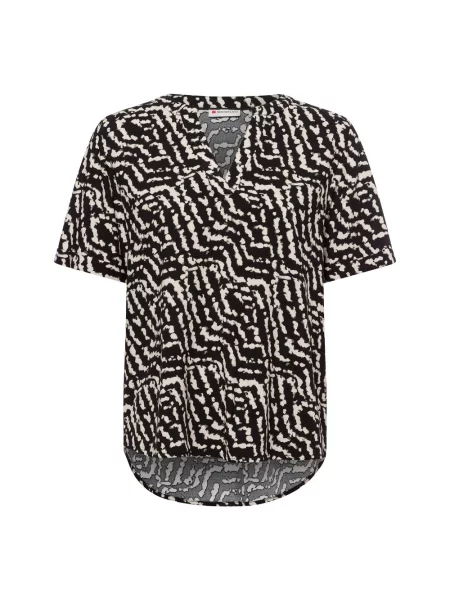 Street One Bluzka Kobiety czarny|beżowy wzorzysty 38 czarna