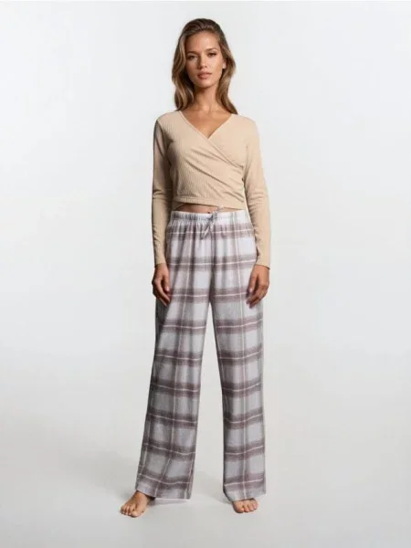 Піжамні штани бежевий