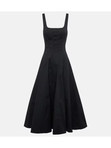Rochie midi Staud până la genunchi din poplin de costum negru