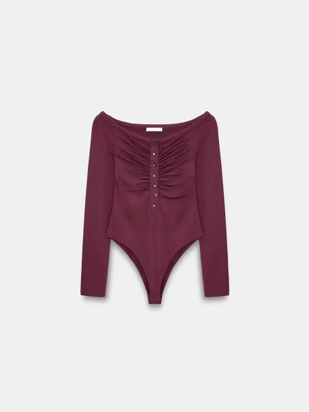 Dilvin Rövid body burgundi vörös