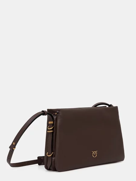 Pinko crossbody kabelka dámska kožená hnedá