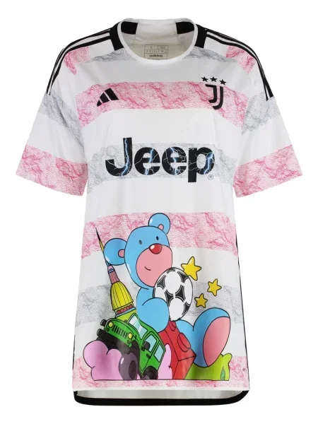 Spodnie Adidas z nadrukiem z dżerseju teddy białe