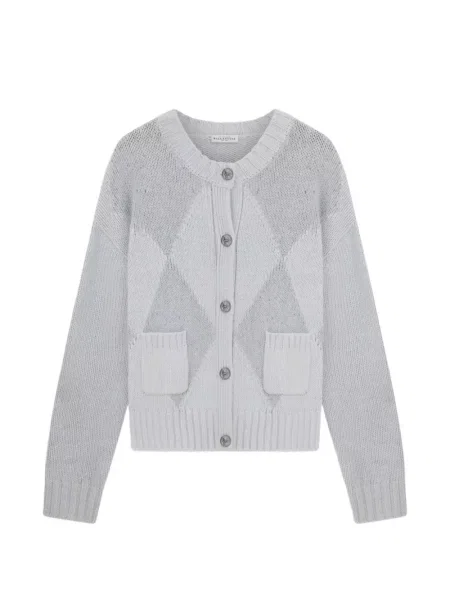 Cardigan Ballantyne tricotate cu model argyle gri
