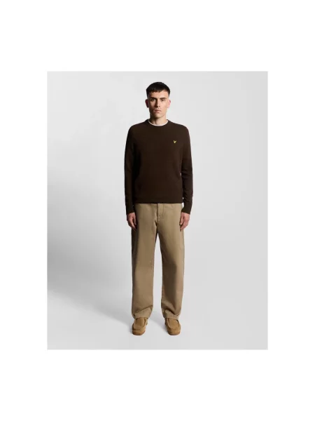 Sweter Lyle & Scott wełniany brązowy