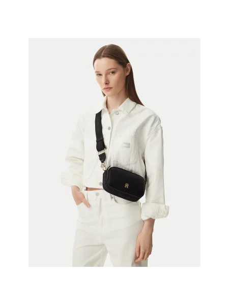 TOMMY HILFIGER Geantă de umăr negru