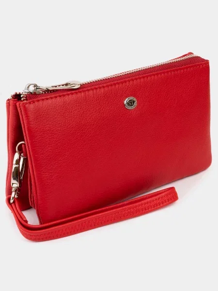 Кожаный клатч St Leather Accessories красный