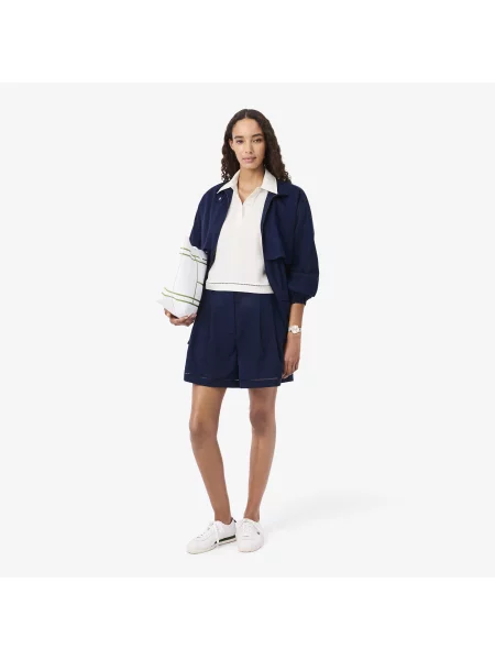 Lacoste Koszulka Polo Oversize Z Lejącego Diagonalu biała