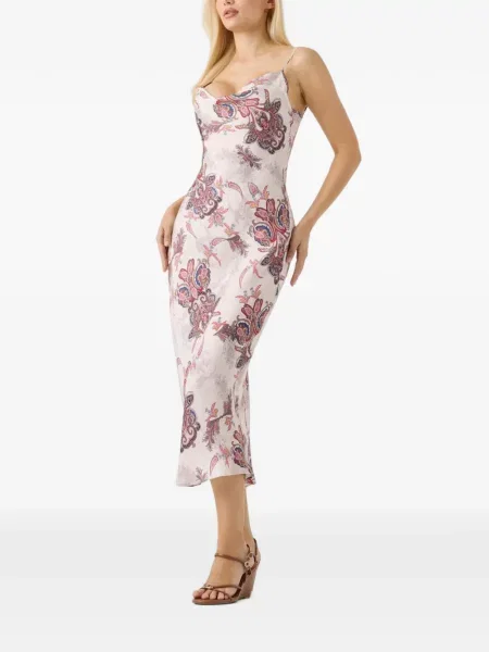Rochie midi Guess cu imagine cu model paisley roz