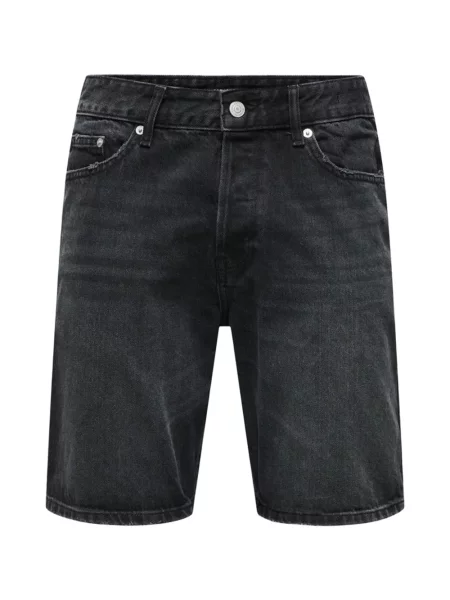 Pantaloni scurți din denim Only&sons|man negru