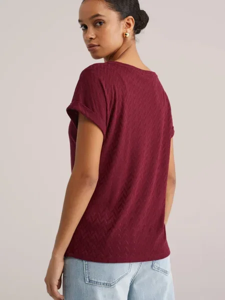 WE Fashion Tricou burgundy roșu