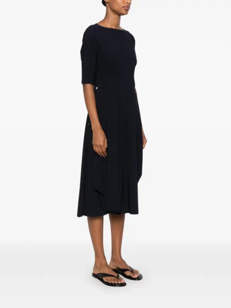 Rochie midi High cu decolteu rotund albastru