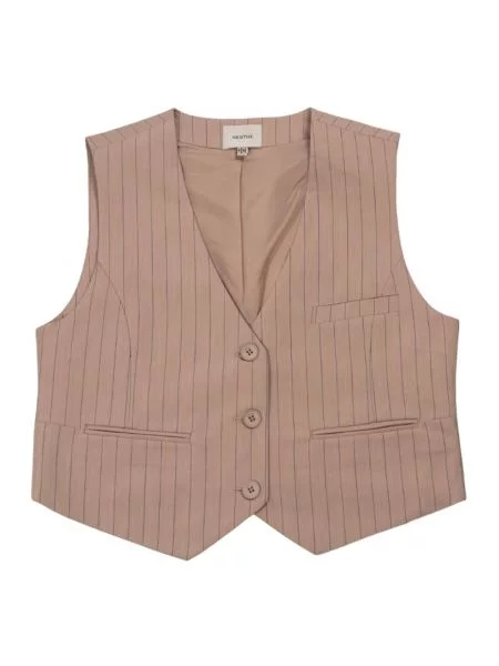 Kamizelka Gestuz w paski beżowa