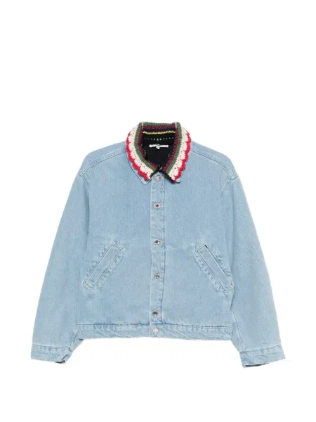 Kołnierzykowy kurtka jeansowa Stine Goya niebieska