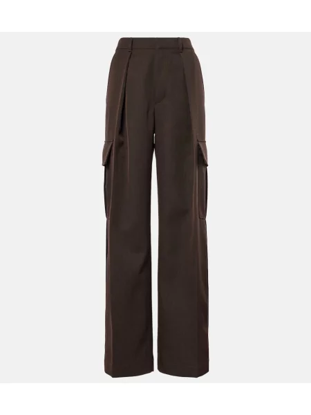 Spodnie cargo Burberry wełniane brązowe