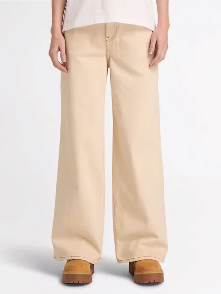 Широкі джинси Timberland бавовна/ліоцел бежевий