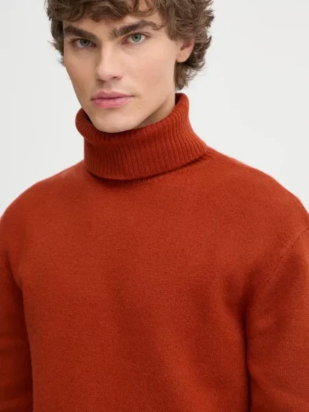 A.P.C. gyapjú pulóver pull walter narancsszínű