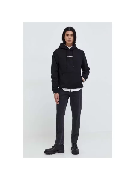 The Kooples bluza z kapturem z nadrukiem czarny