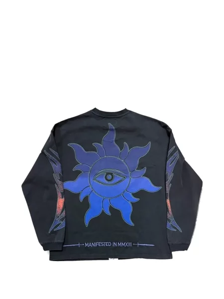 Lung tricou Godspeed cu imagine negru
