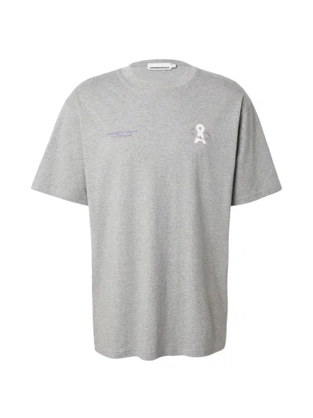 ARMEDANGELS Tričko MAARKOS šedý melír / fialová / černá bílá