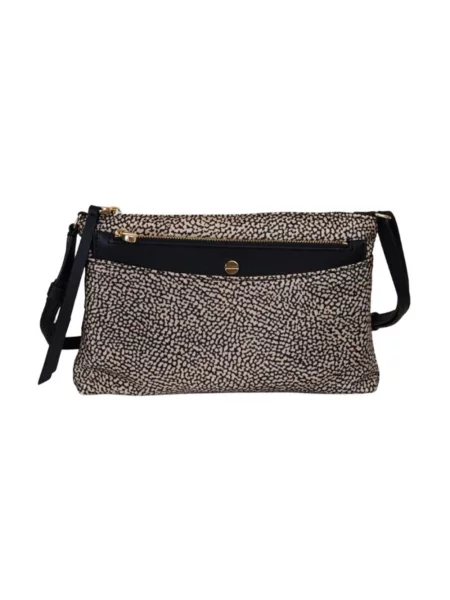 Mała mały torebka skórzana Borbonese skórzana beżowa