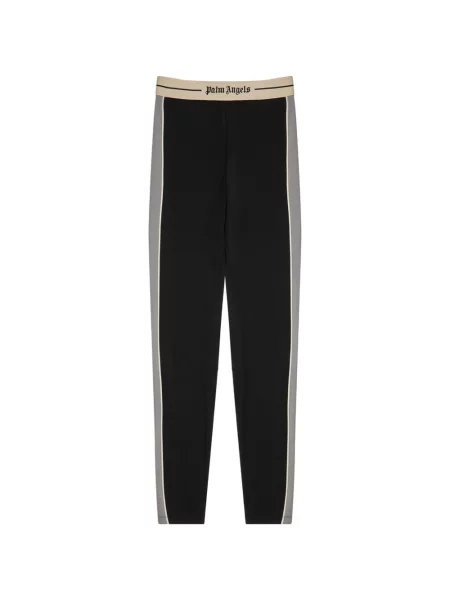 Leggings Palm Angels cu dungi cu autograf negru