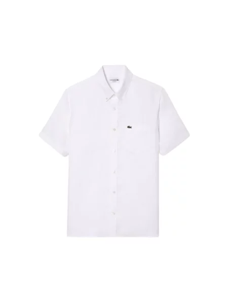 Lacoste koszula lniana biała