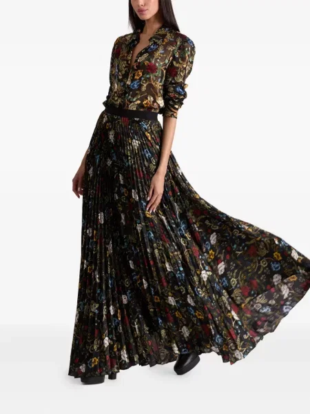 Fusta plisata Alice + Olivia plisată negru