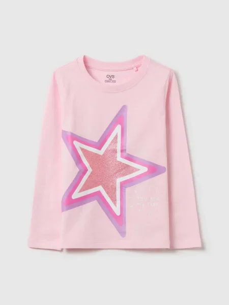 Дитячий Лонгслів OVS світло-рожевий рожевий