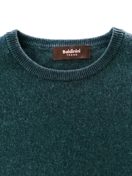 Pulover Baldinini tricotate cu decolteu rotund verde