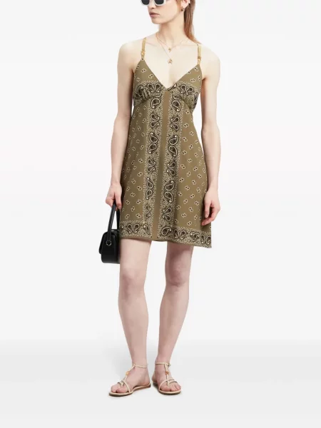 Oblekové šaty Palm Angels s potiskem s paisley potiskem zelené