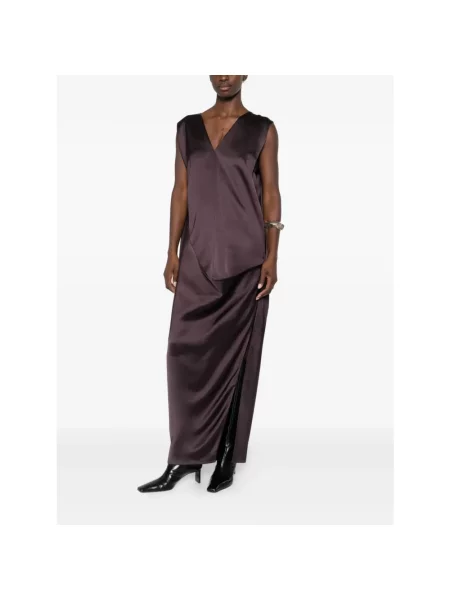 Sukienka maxi Sportmax fioletowa