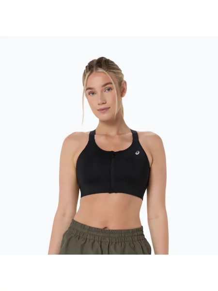 Biustonosz treningowy ASICS Road Combination Zip performance black czarny