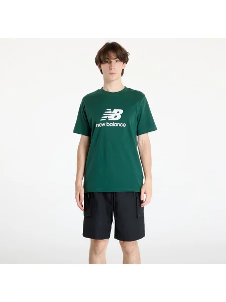 Pánske tričko New Balance Stacked Logo night watch green zelená