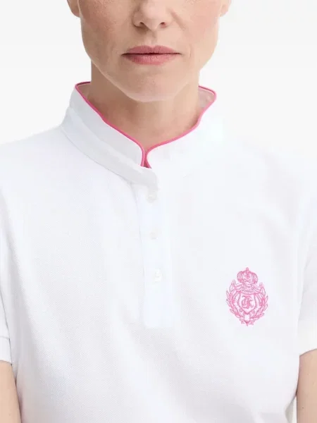 Polo The Kooples cu broderie alb