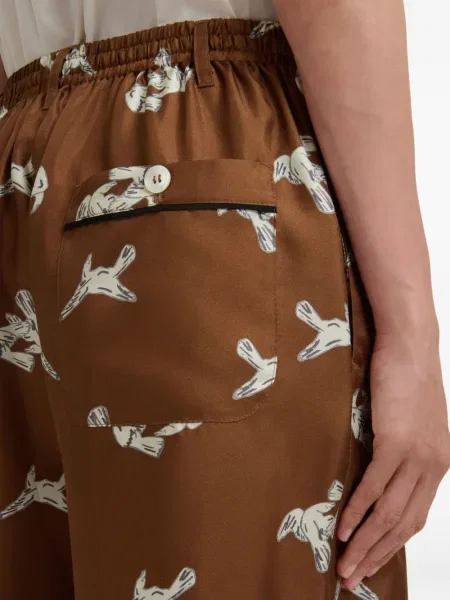 Pantaloni Marni cu imagine maro