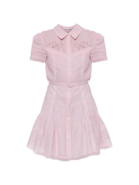 Rochie mini Self-portrait cu broderie roz