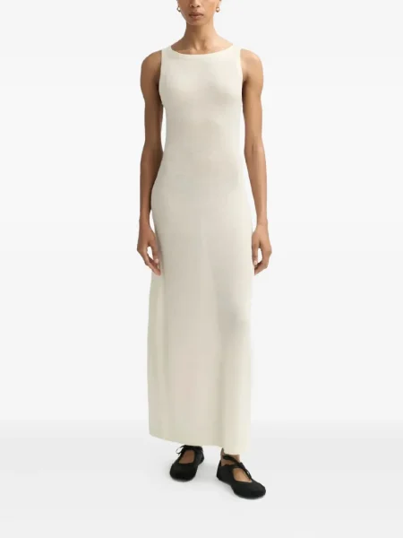 Rochie maxi Soft Goat de costum alb
