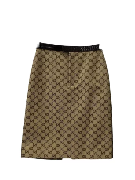 Fustă midi Gucci maro