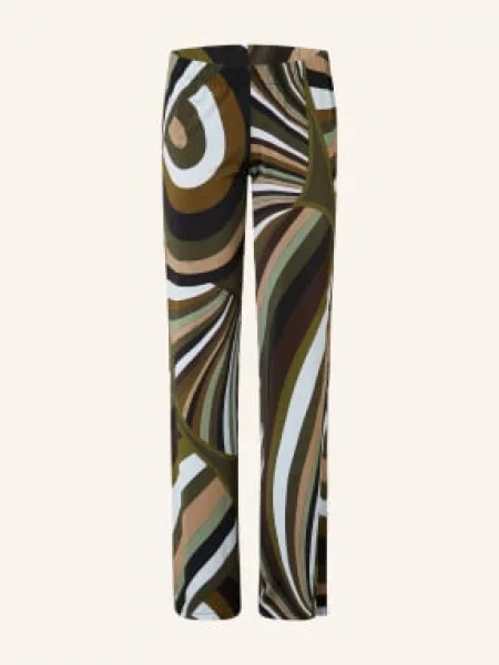 Pucci Jerseyové Kalhoty olivová / hnědá / tmavě modrá
