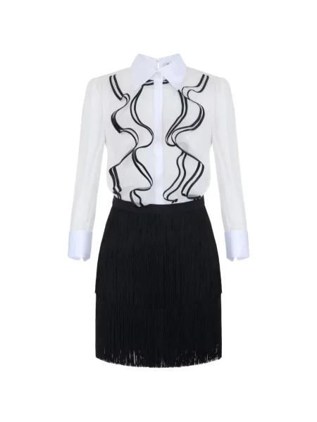 Rochie Elisabetta Franchi cu volane alb