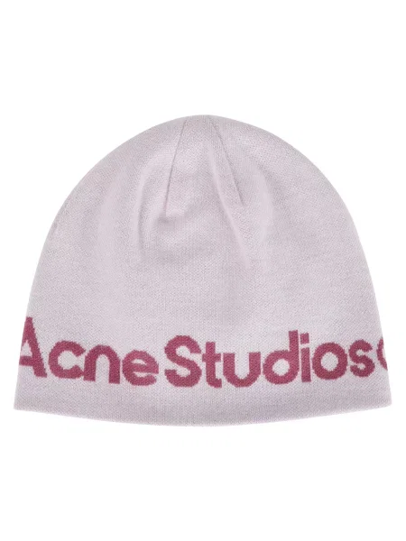Czapka Acne Studios wełniana fioletowa