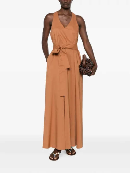 Rochie maxi Moutaki fără mâneci maro
