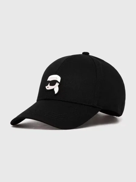 Шапка с козирка Karl Lagerfeld черно