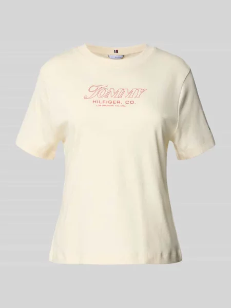 T-shirt Slim Fit z czystej bawełny Tommy Hilfiger biała