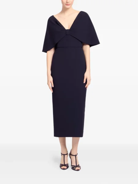 Rochie midi Elie Saab de mătase până la genunchi de costum negru