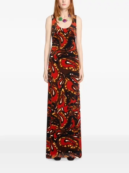 Lung rochie Dries Van Noten de catifea roșu