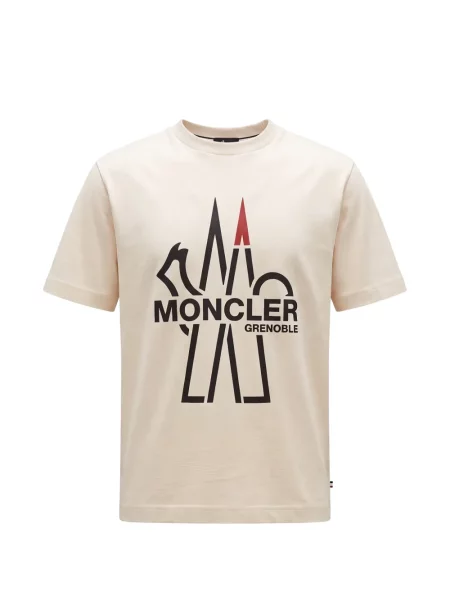 Tricou Moncler Grenoble cu imagine alb
